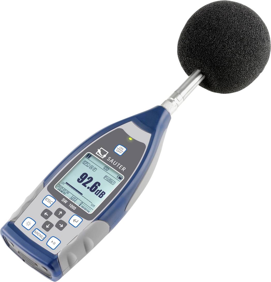 Sauter Schallpegel-Messgerät Datenlogger SW 1000 22 - 136 dB 0.003kHz - 20kHz RS-232, USB