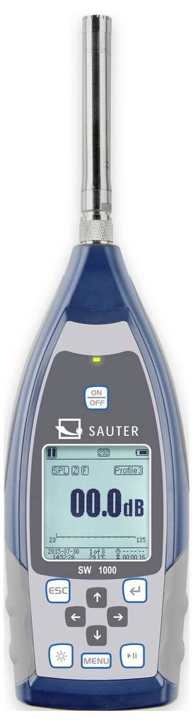 Sauter Schallpegel-Messgerät Datenlogger SW 2000 25 - 136 dB 0.02kHz - 12.5kHz RS-232, USB