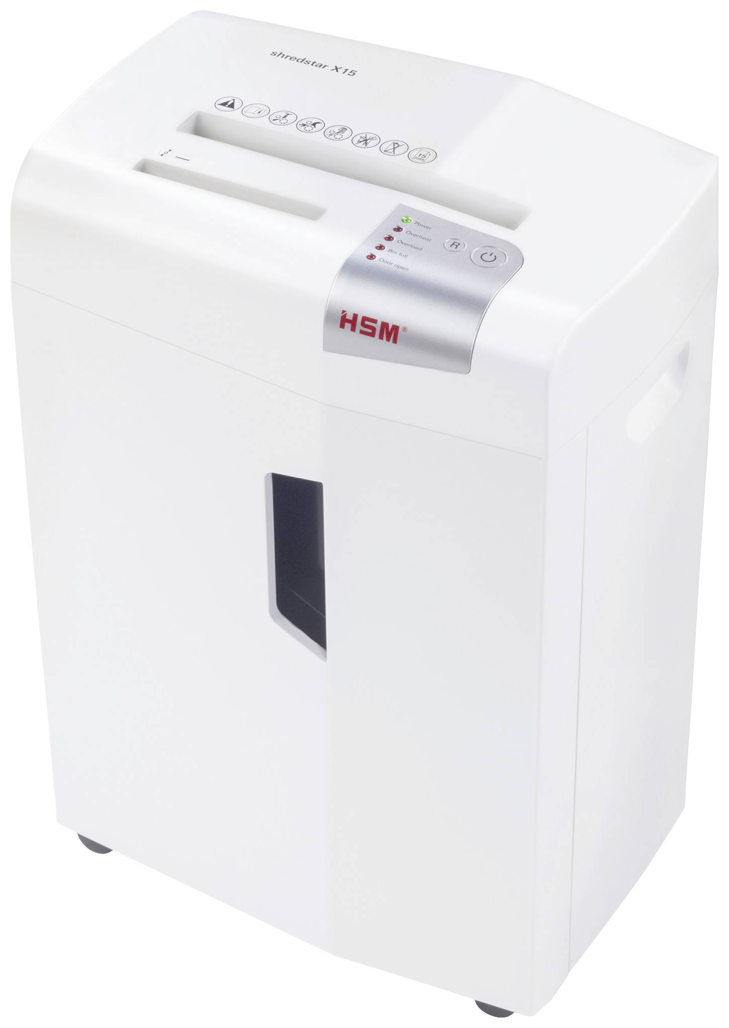 HSM shredstar X15 Aktenvernichter 15 Blatt Partikelschnitt 4 x 37mm P-4 26l Vernichtet auch CDs, DVDs, Heftklammern, Büroklammern