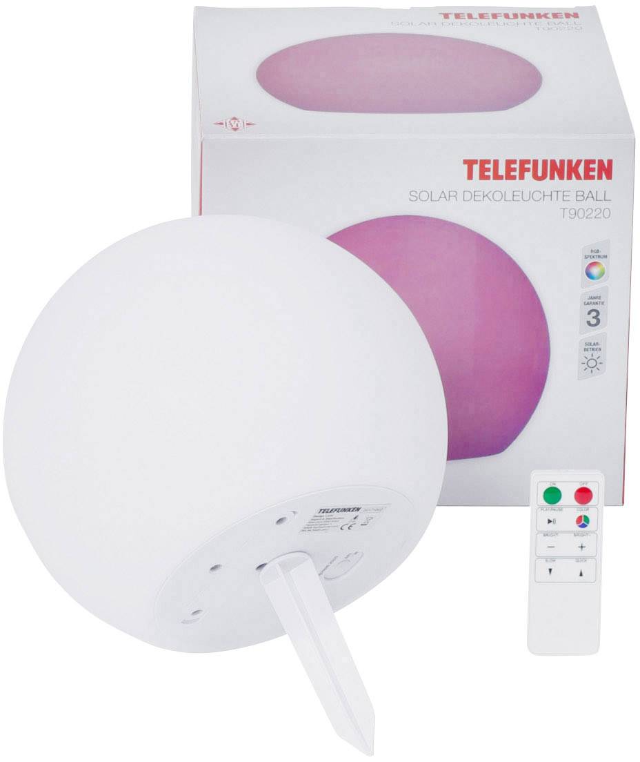 Telefunken T90220 Ball Solar-Gartenleuchte Kugel LED LED fest eingebaut 3.2 W Weiß