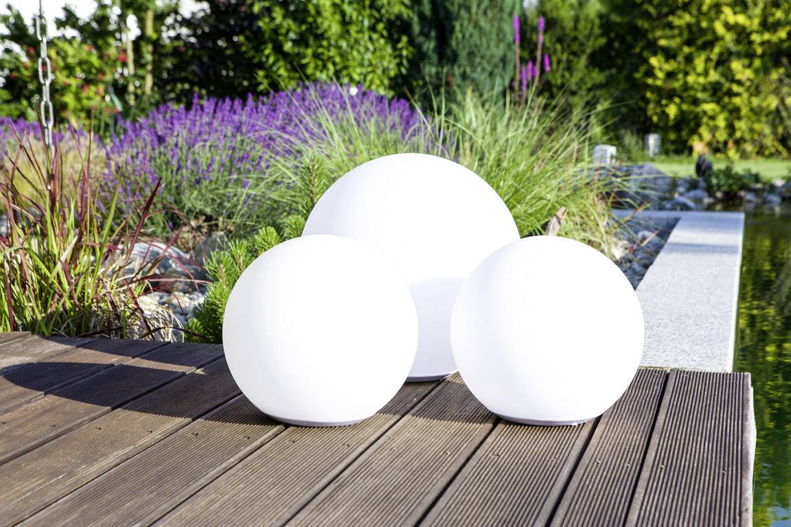 Telefunken Solar-Gartenleuchte Ball Connectivity T90230 Kugel LED 9.6W RGBW Weiß