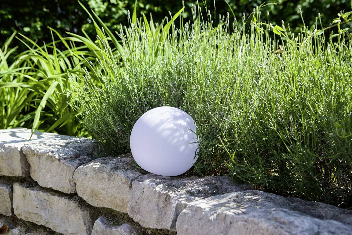 Telefunken Solar-Gartenleuchte Ball Connectivity T90230 Kugel LED 9.6W RGBW Weiß