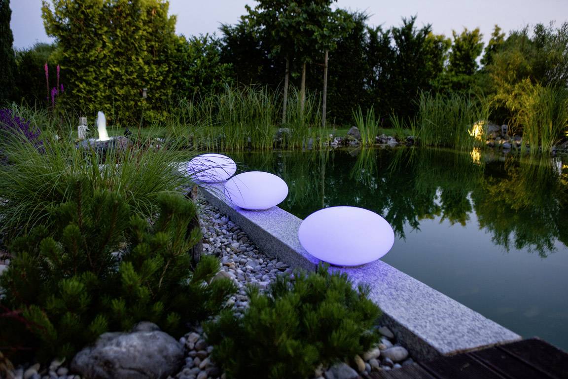 Telefunken Solar-Gartenleuchte Oval Connectivity T90231 Oval LED 9.6W RGBW Weiß