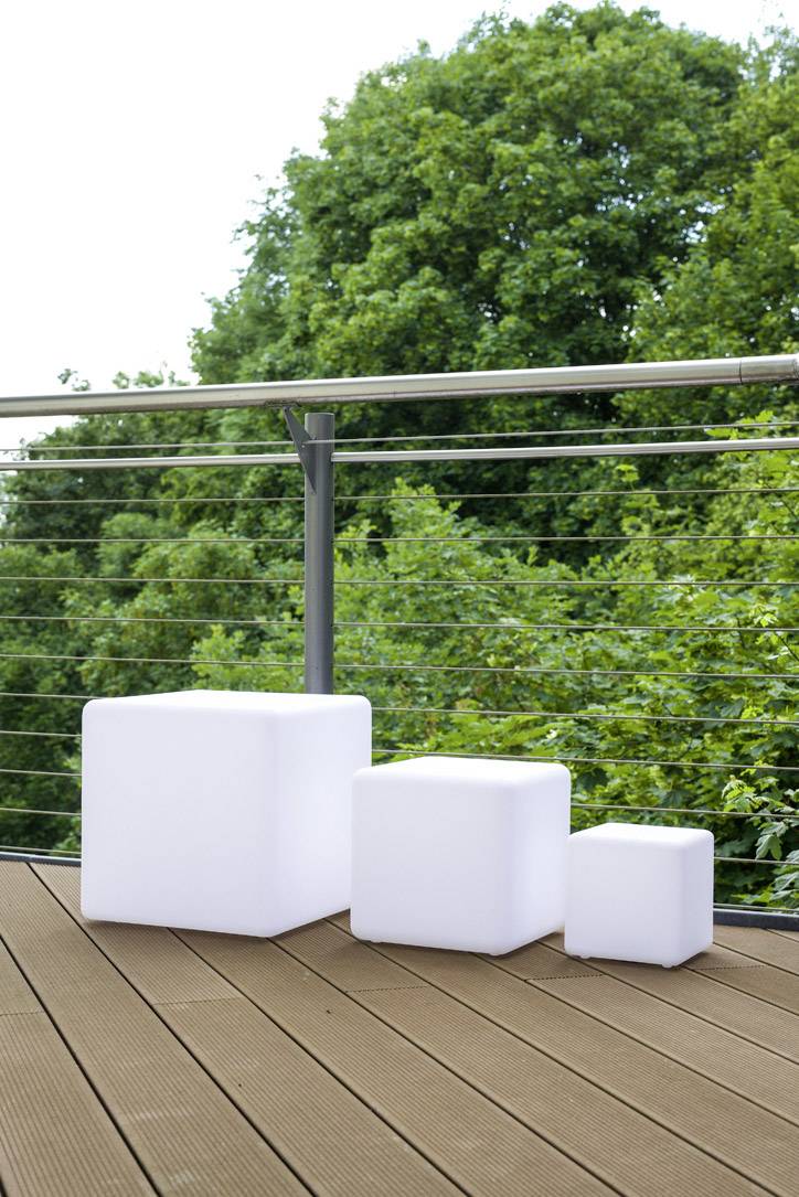 Telefunken Solar-Gartenleuchte Cube Connectivity T90227 Würfel LED 9.6W RGBW Weiß