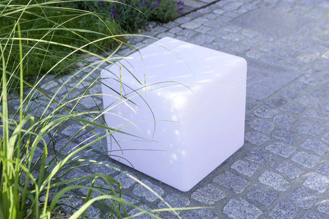Telefunken Solar-Gartenleuchte Cube Connectivity T90227 Würfel LED 9.6W RGBW Weiß