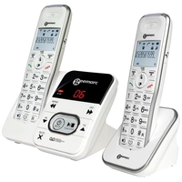 Geemarc AMPLIDECT 295-2 Schnurloses Seniorentelefon Anrufbeantworter Beleuchtetes Display Weiß Geemarc AMPLIDECT 295-2 Schnurloses Seniorentelefon Anrufbeantworter Beleuchtetes Display Weiß