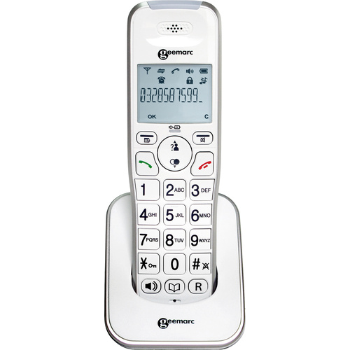 Geemarc AMPLIDECT 295 AD Téléphone sans fil pour séniors écran éclairé blanc