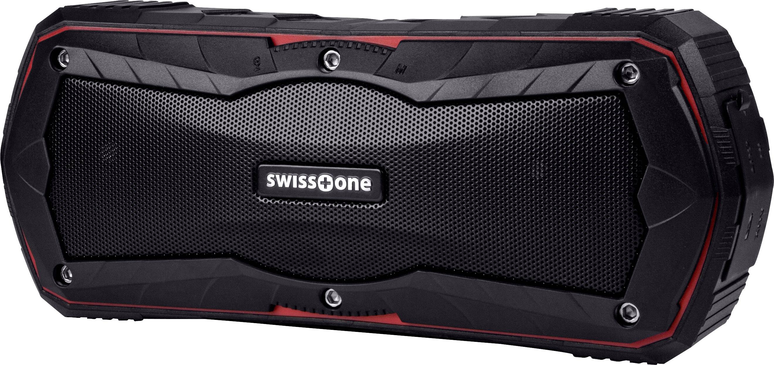 swisstone BX 310 Bluetooth® Lautsprecher Freisprechfunktion Schwarz, Rot