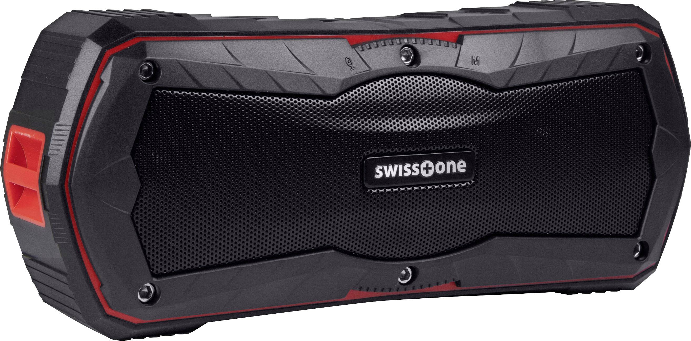 swisstone BX 310 Bluetooth® Lautsprecher Freisprechfunktion Schwarz, Rot
