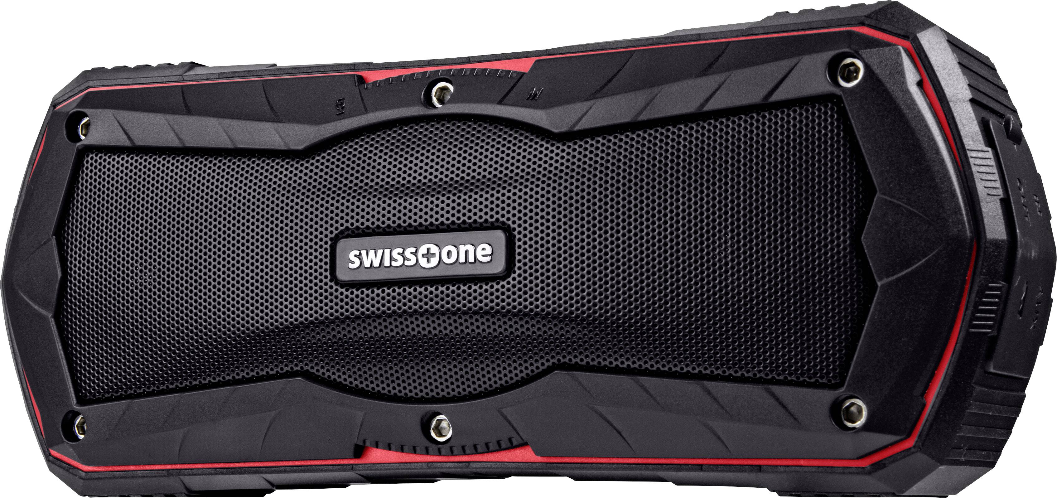 swisstone BX 310 Bluetooth® Lautsprecher Freisprechfunktion Schwarz, Rot