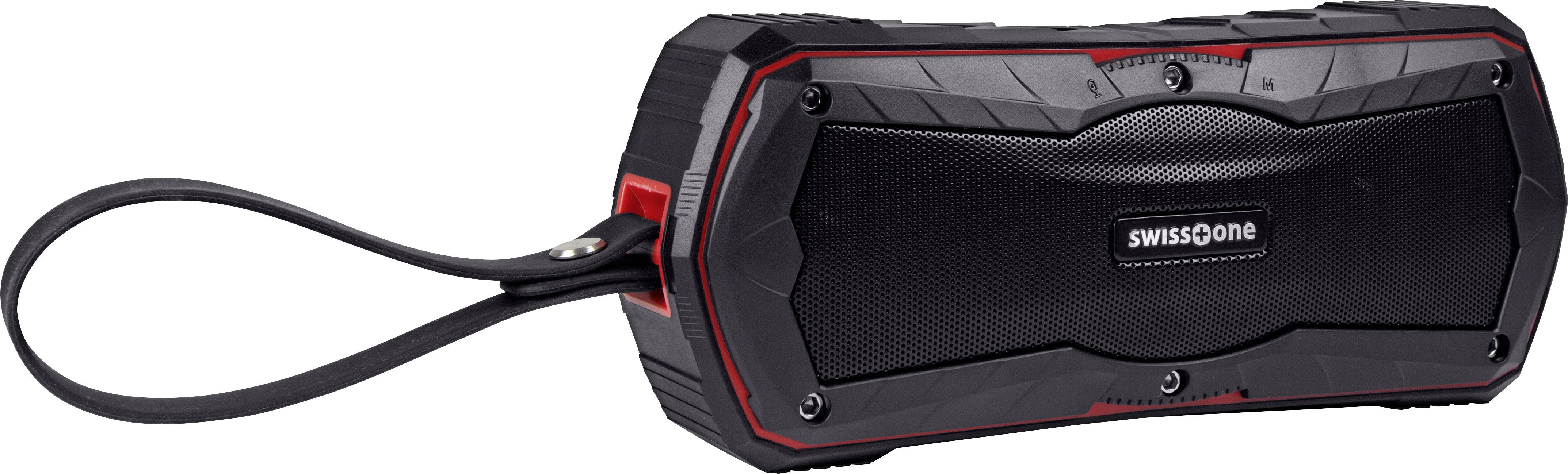 swisstone BX 310 Bluetooth® Lautsprecher Freisprechfunktion Schwarz, Rot