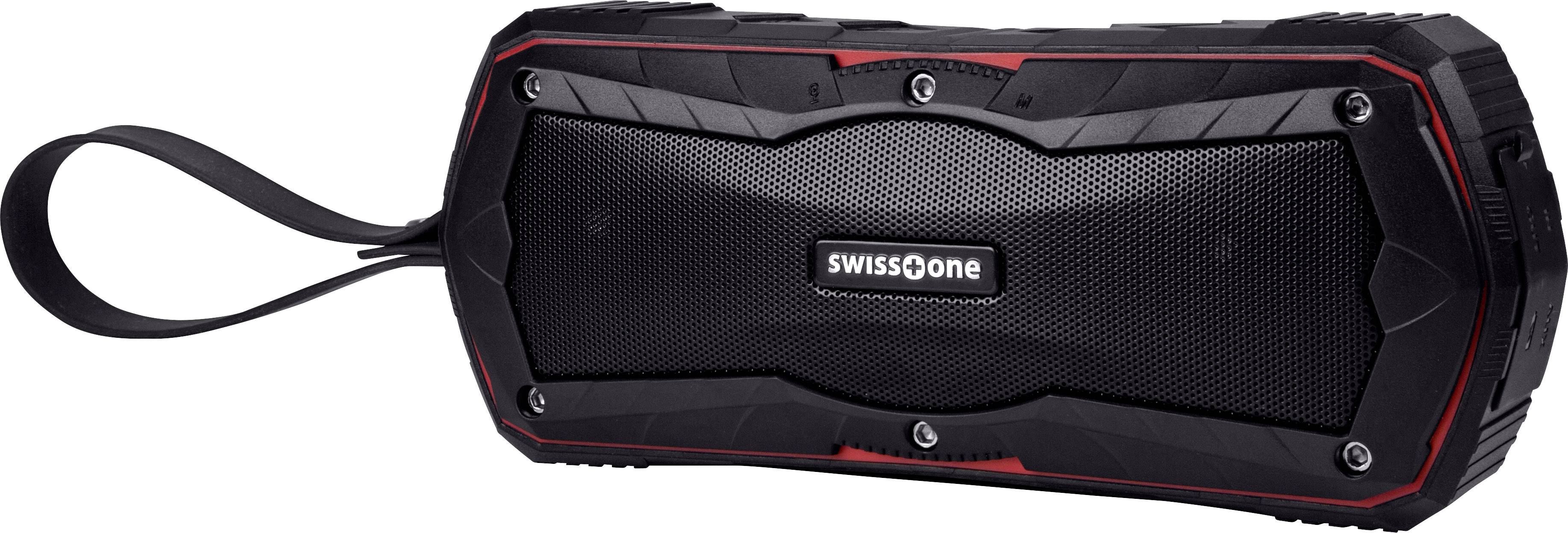 swisstone BX 310 Bluetooth® Lautsprecher Freisprechfunktion Schwarz, Rot