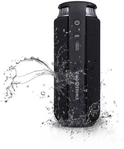 Swisstone BX 500 Bluetooth® Lautsprecher Freisprechfunktion, spritzwassergeschützt Schwarz