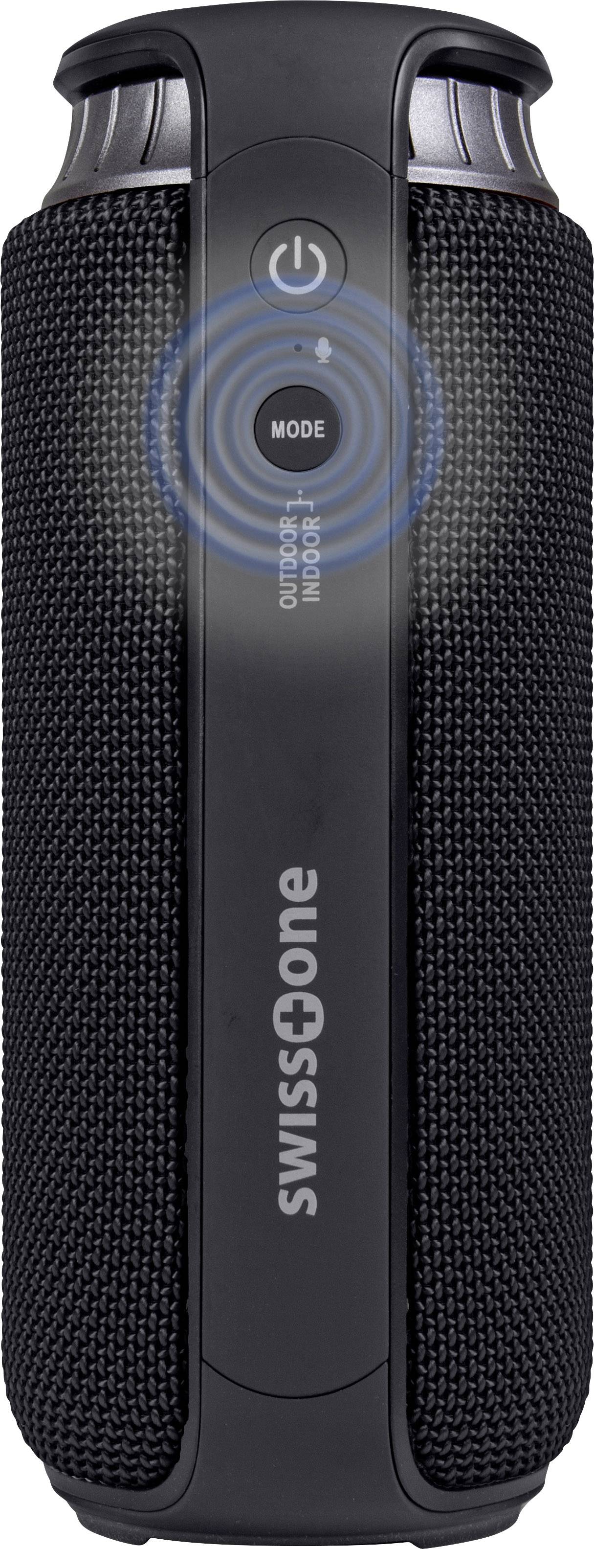 Swisstone BX 500 Bluetooth® Lautsprecher Freisprechfunktion, spritzwassergeschützt Schwarz