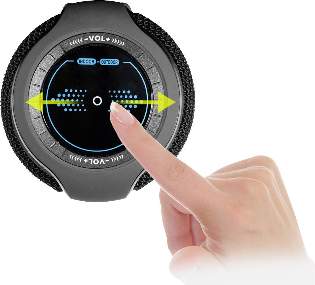 Swisstone BX 500 Bluetooth® Lautsprecher Freisprechfunktion, spritzwassergeschützt Schwarz