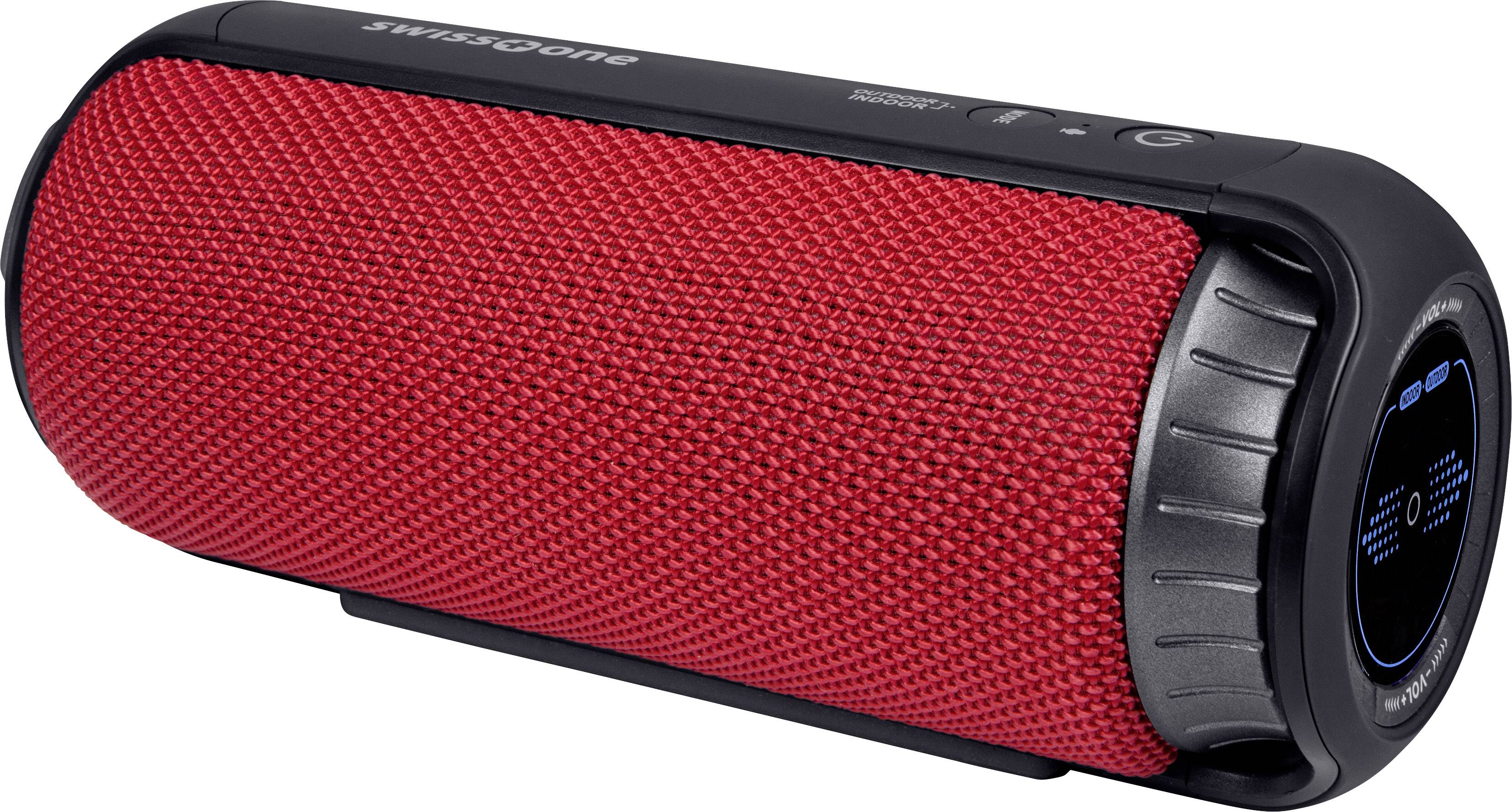 Swisstone BX 500 Bluetooth® Lautsprecher Freisprechfunktion, spritzwassergeschützt Rot/Schwarz