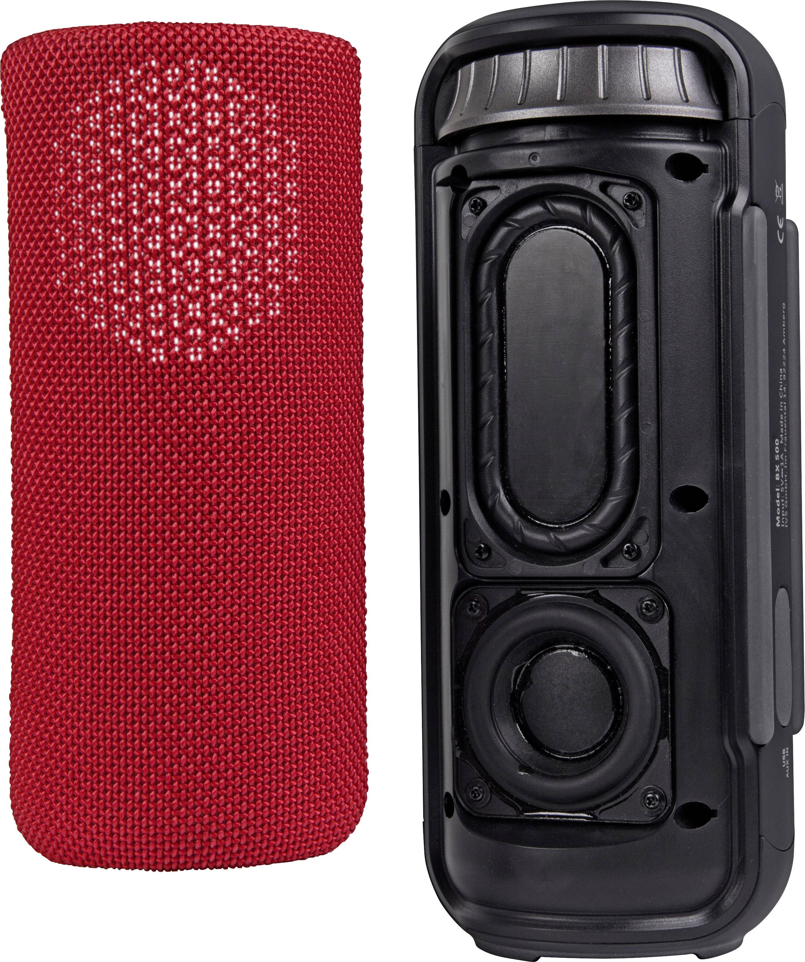Swisstone BX 500 Bluetooth® Lautsprecher Freisprechfunktion, spritzwassergeschützt Rot/Schwarz