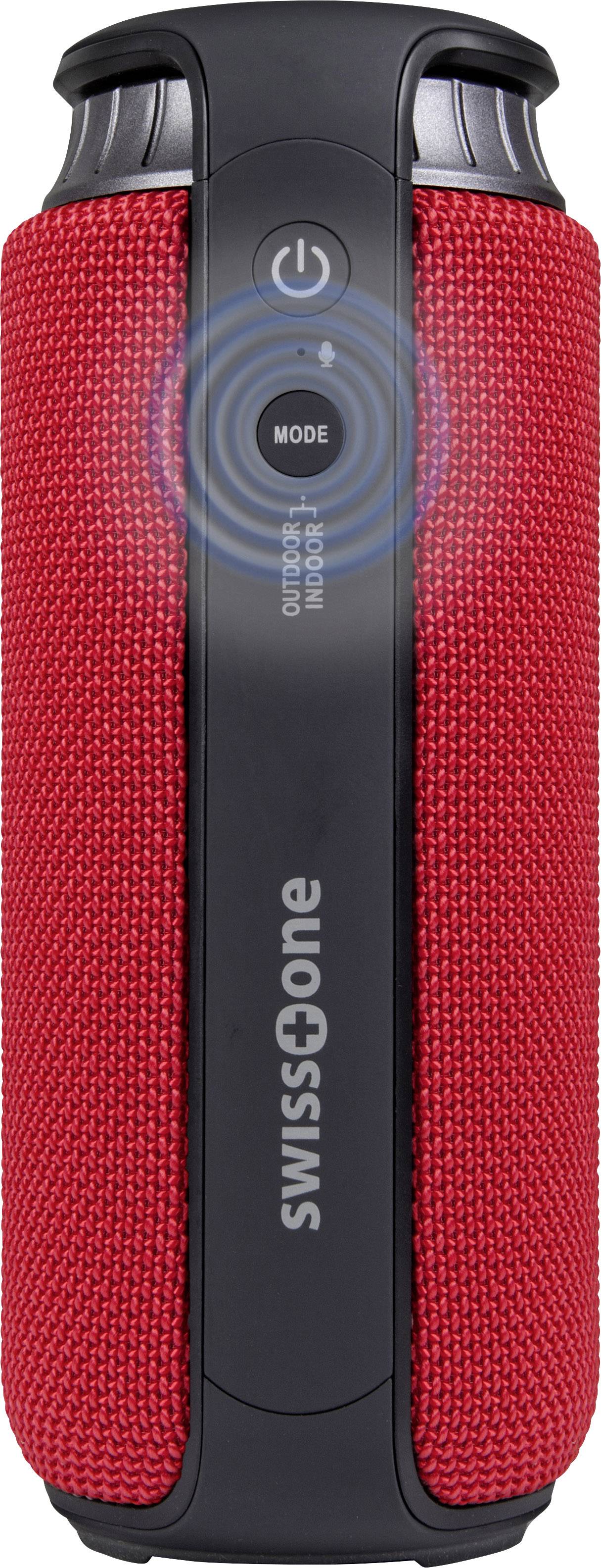 Swisstone BX 500 Bluetooth® Lautsprecher Freisprechfunktion, spritzwassergeschützt Rot/Schwarz