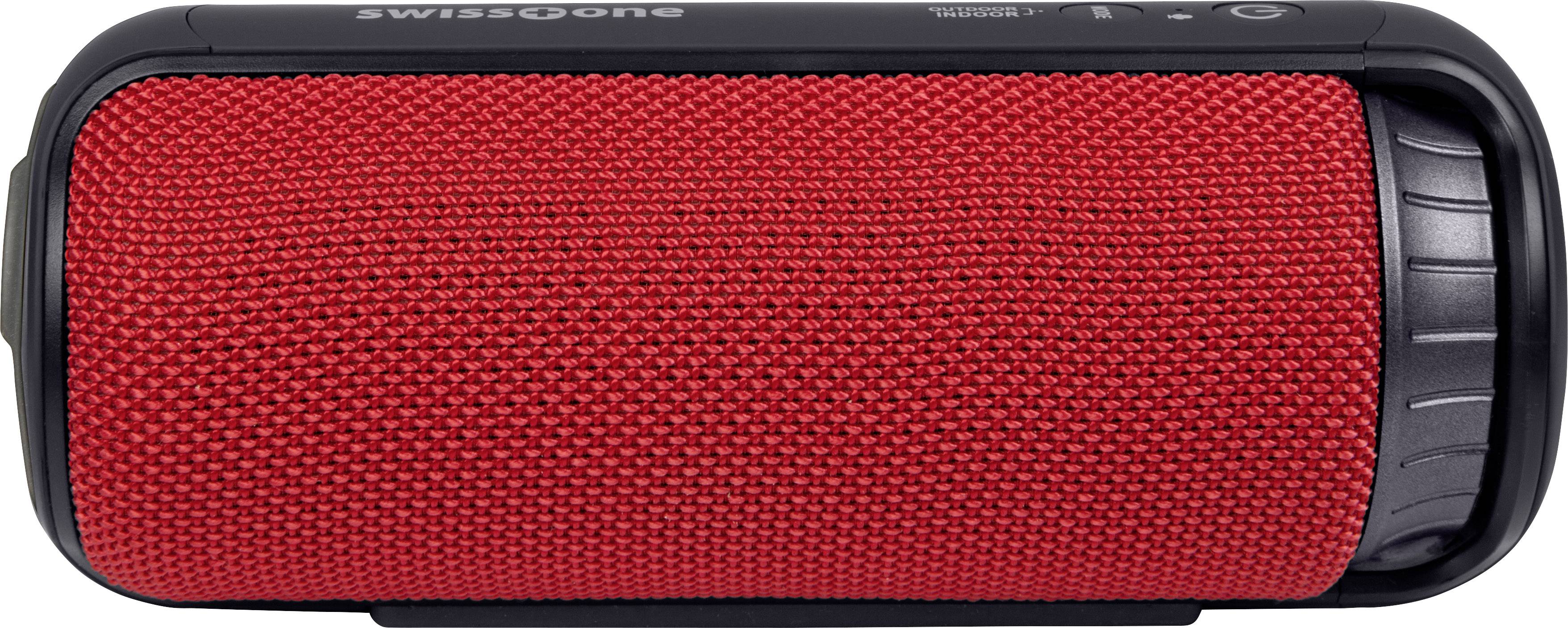 Swisstone BX 500 Bluetooth® Lautsprecher Freisprechfunktion, spritzwassergeschützt Rot/Schwarz