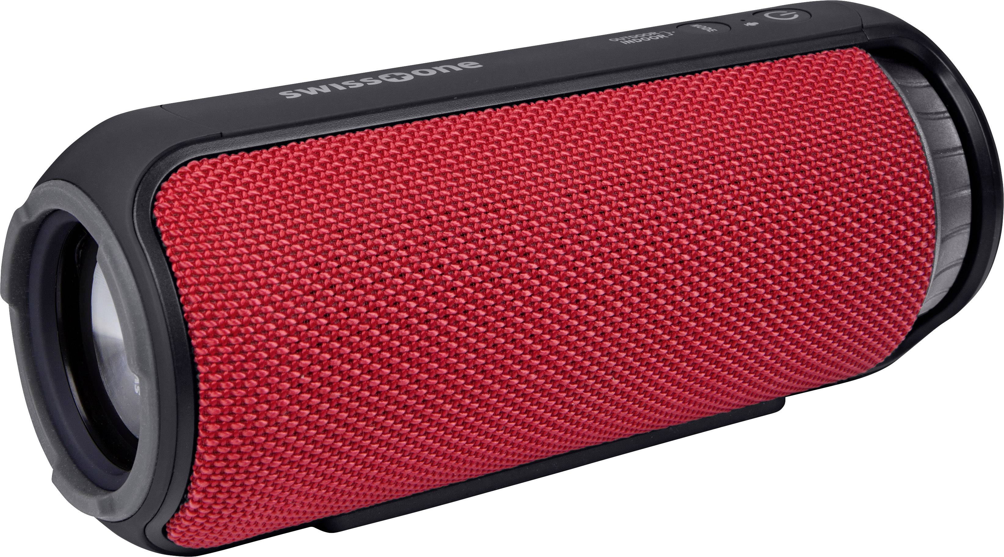 Swisstone BX 500 Bluetooth® Lautsprecher Freisprechfunktion, spritzwassergeschützt Rot/Schwarz