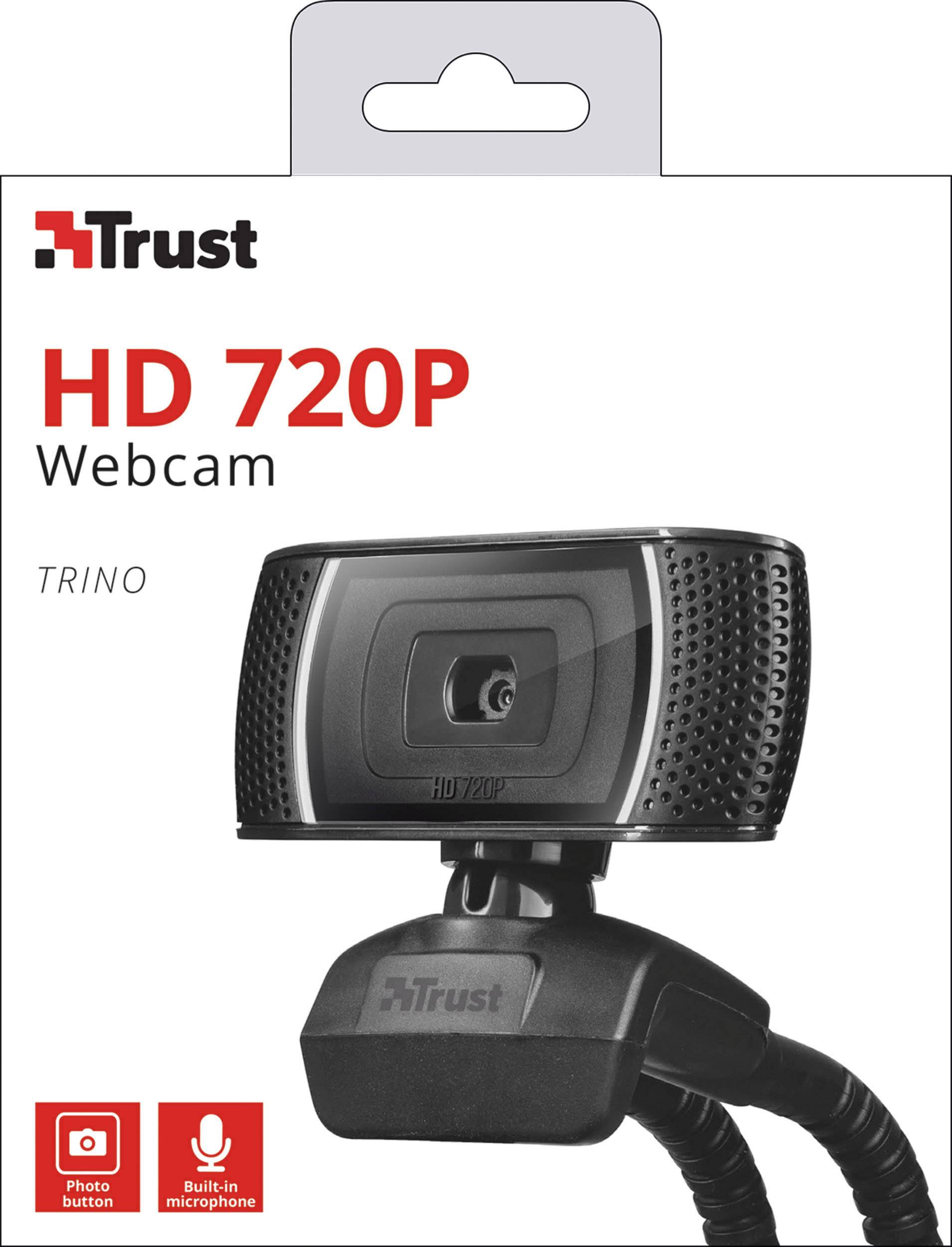 Trust Trino HD-Webcam 1280 x 720 Pixel Klemm-Halterung