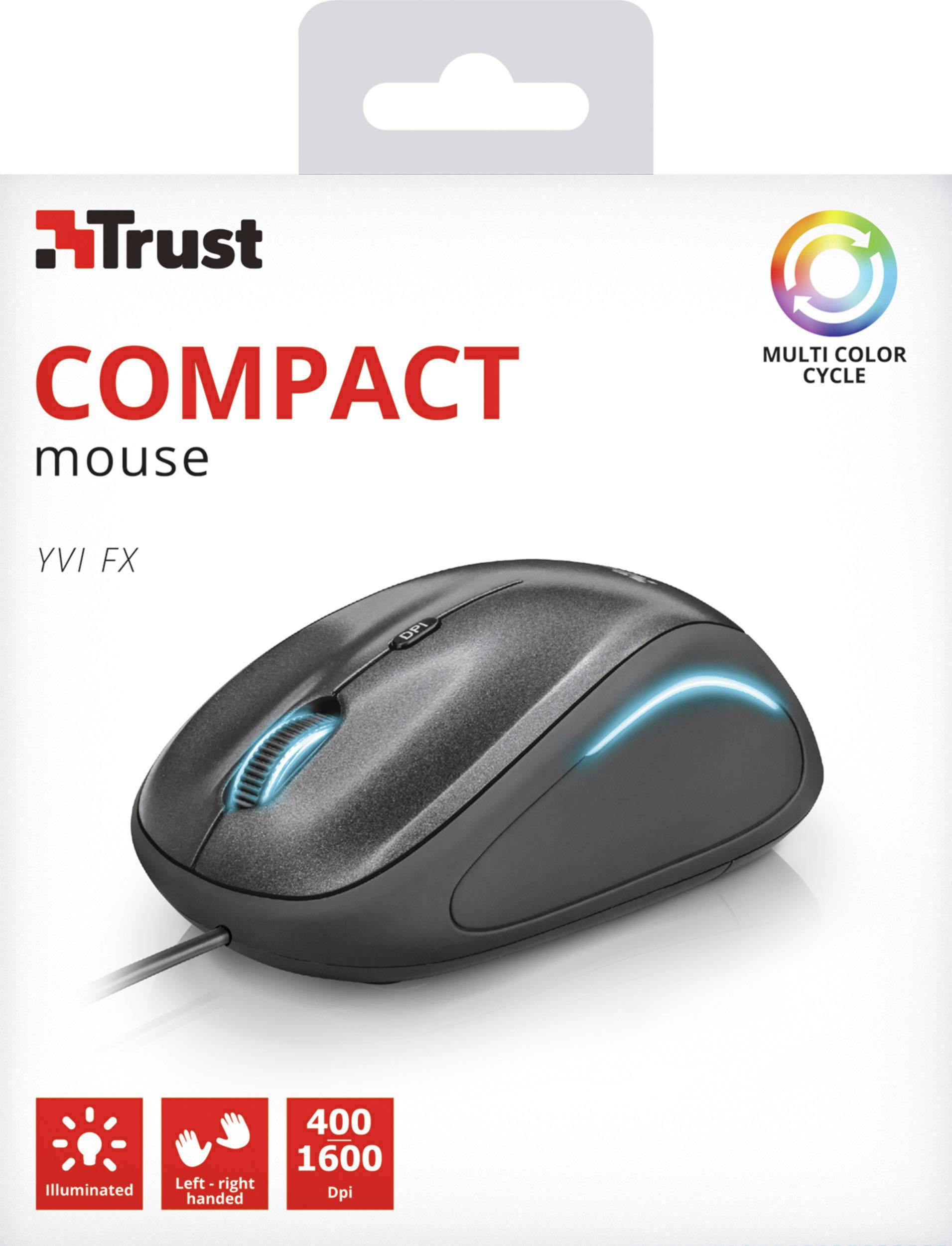 Trust Yvi FX USB-Maus Optisch Beleuchtet Schwarz