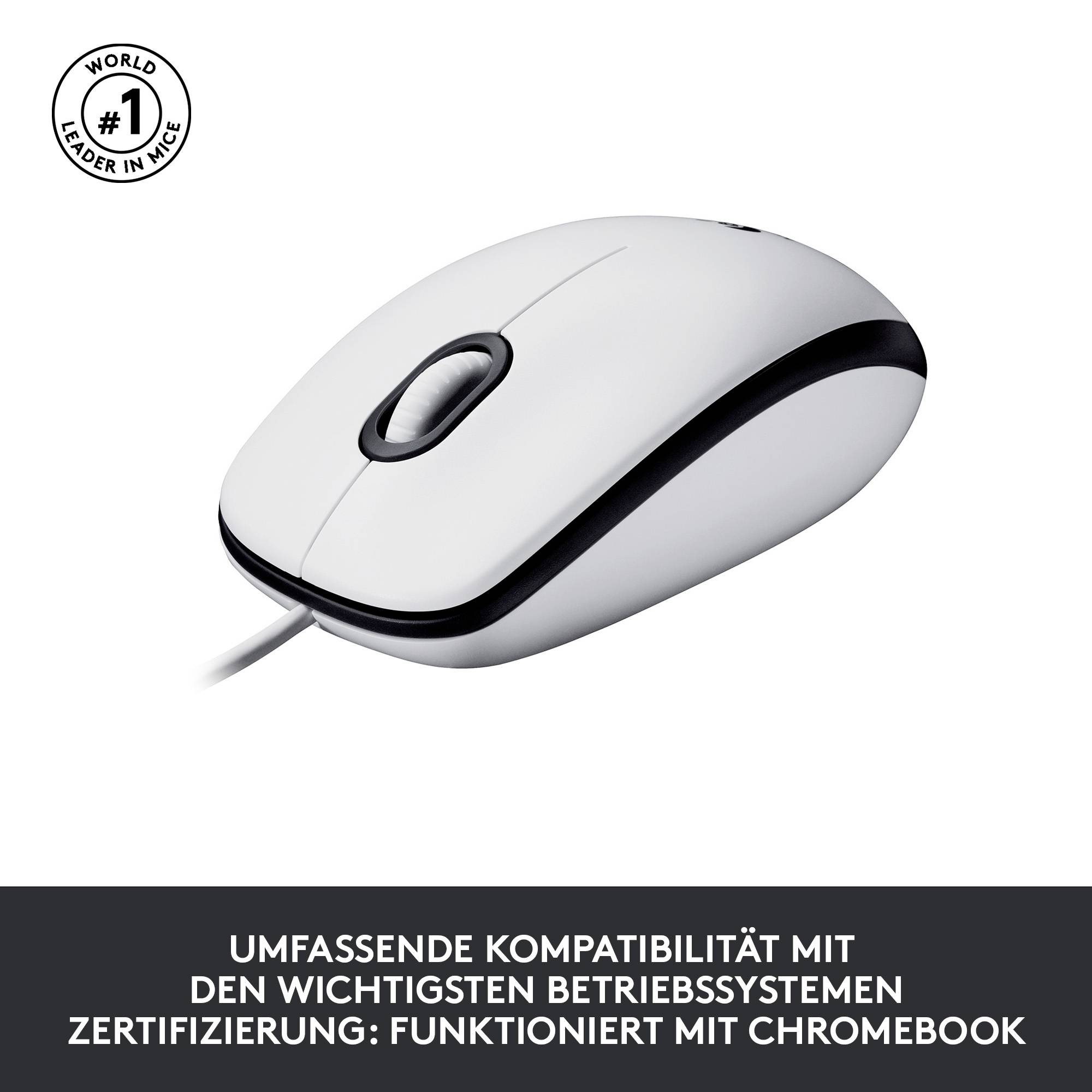 Logitech M100 Maus USB Optisch Weiß 3 Tasten 1000 dpi