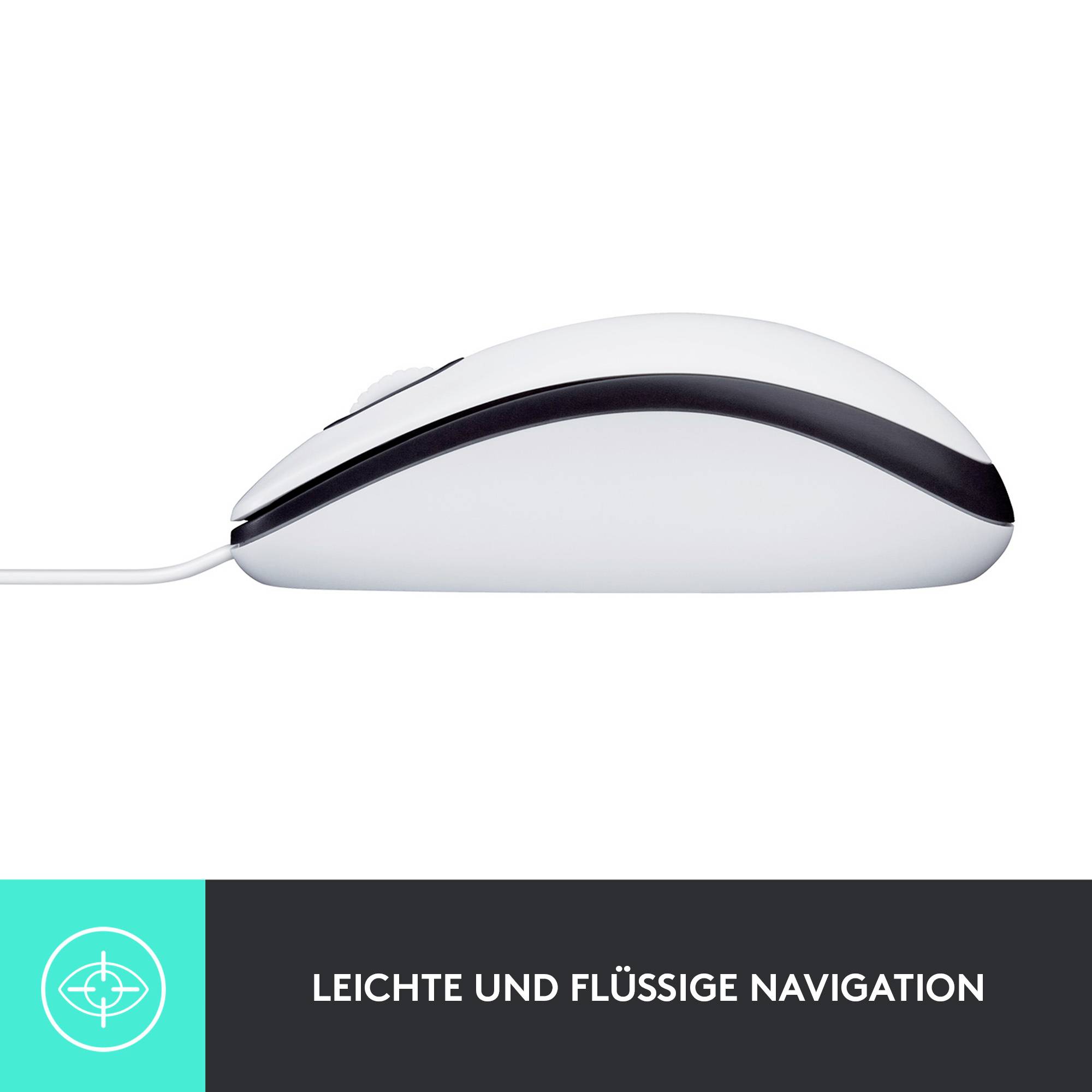 Logitech M100 Maus USB Optisch Weiß 3 Tasten 1000 dpi
