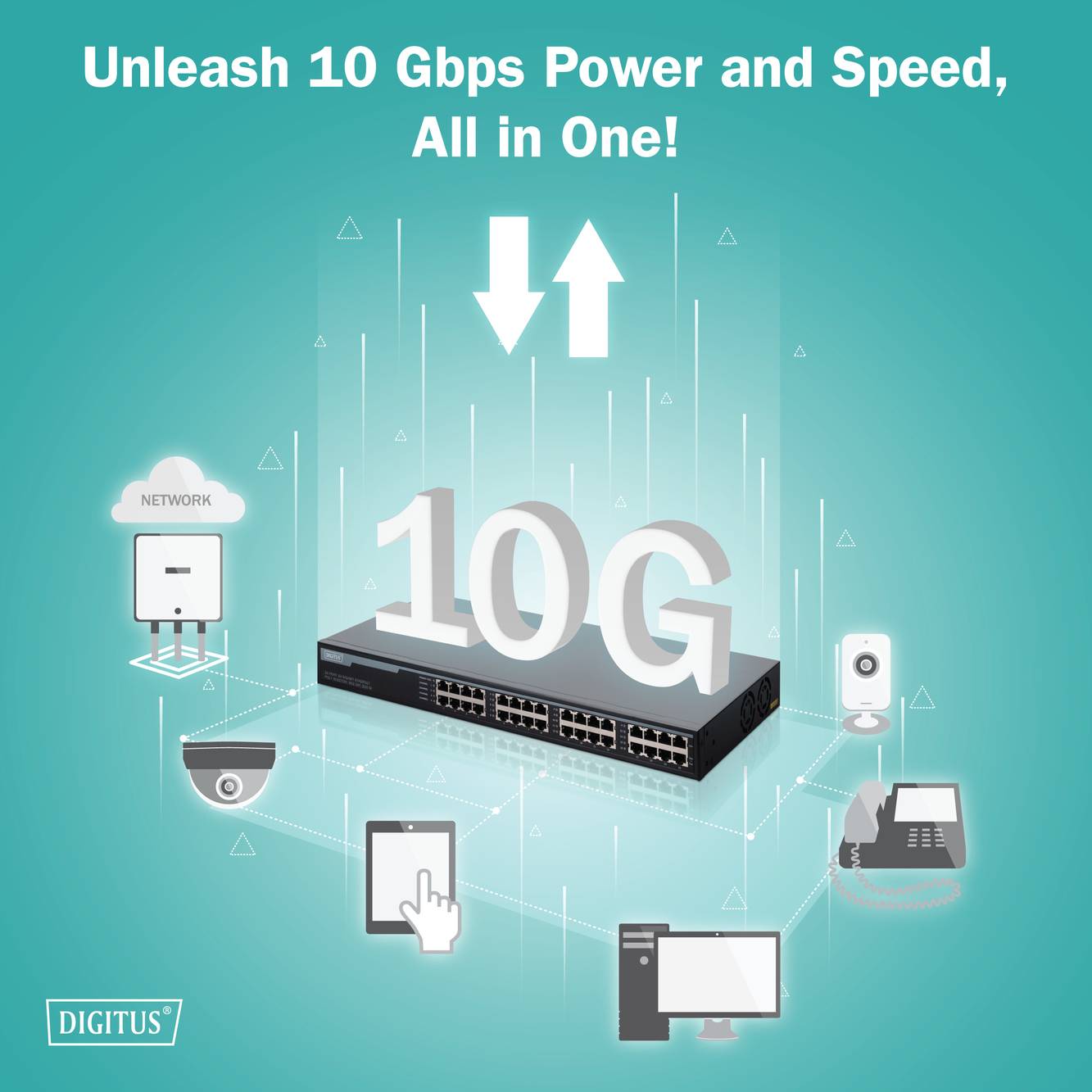 Digitus DN-95116 PoE Injektor 1 GBit/s IEEE 802.3af (12.95 W), IEEE 802.3at (25.5 W)