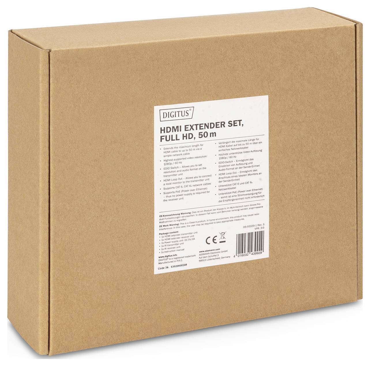 Digitus DS-55100-1 HDMI® Extender (Verlängerung) über Netzwerkkabel RJ45 50 m
