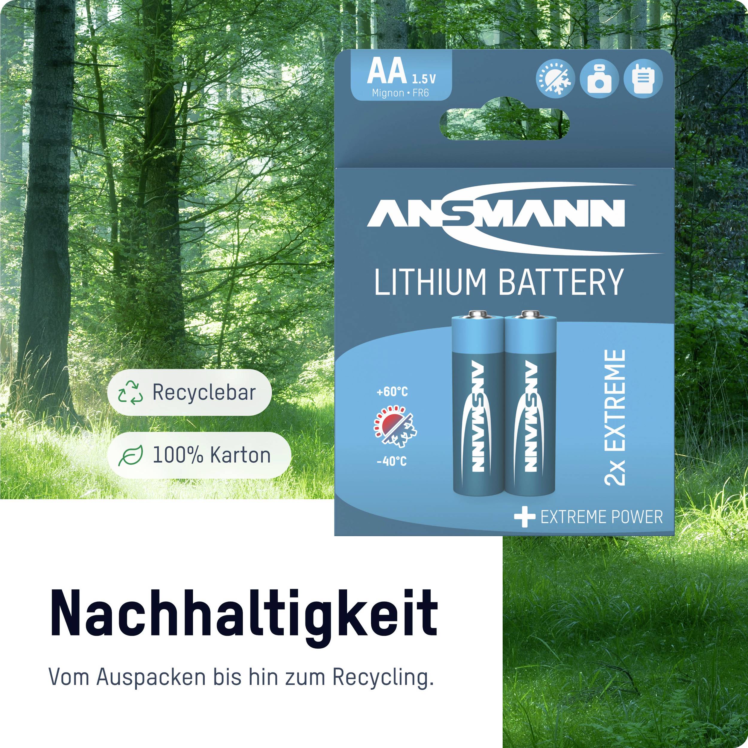 Ansmann Extreme Mignon (AA)-Batterie Lithium 2850 mAh 1.5 V 4 St.