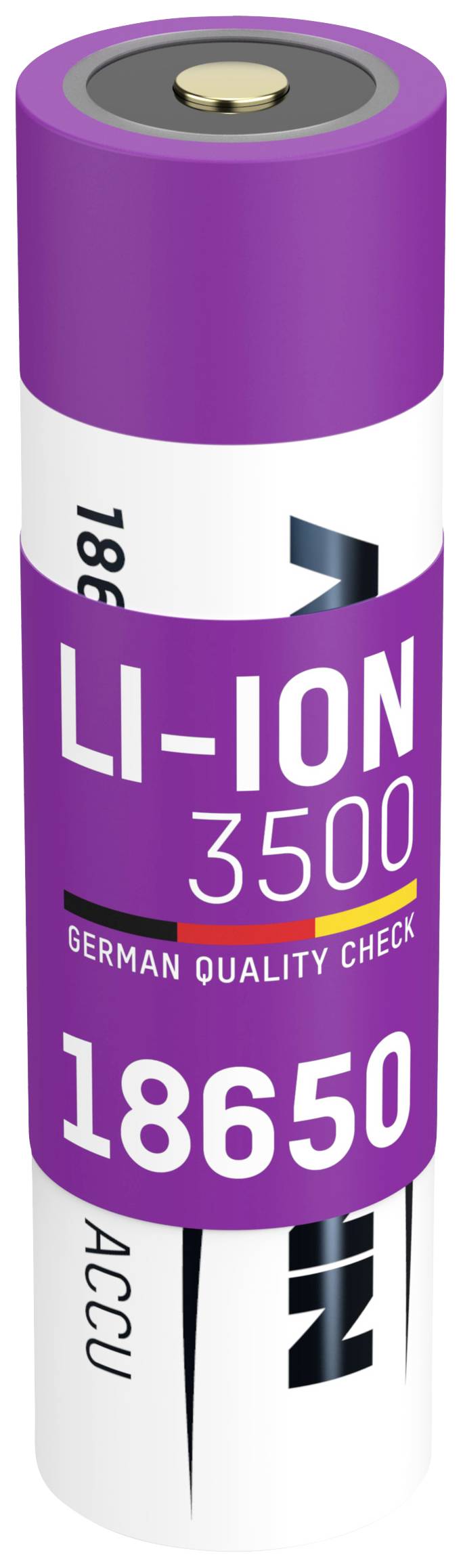 'Lila Lithium-Ionen-Akku 18650 mit Aufschrift 