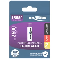 Ansmann 18650 12.60 Wh Spezial-Akku 18650 Li-Ion 3.7V 3500 mAh 1St. Ansmann 18650 12.60 Wh Spezial-Akku 18650 Li-Ion 3.7V 3500 mAh 1St.