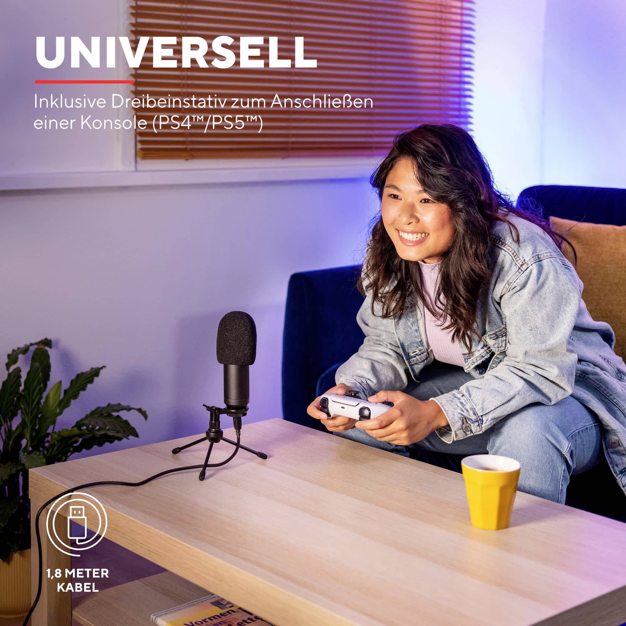 Stand PC-Mikrofon Trust GXT 252+ Emita Plus Übertragungsart (Details):Kabelgebunden inkl. Stativ, inkl. Klammer