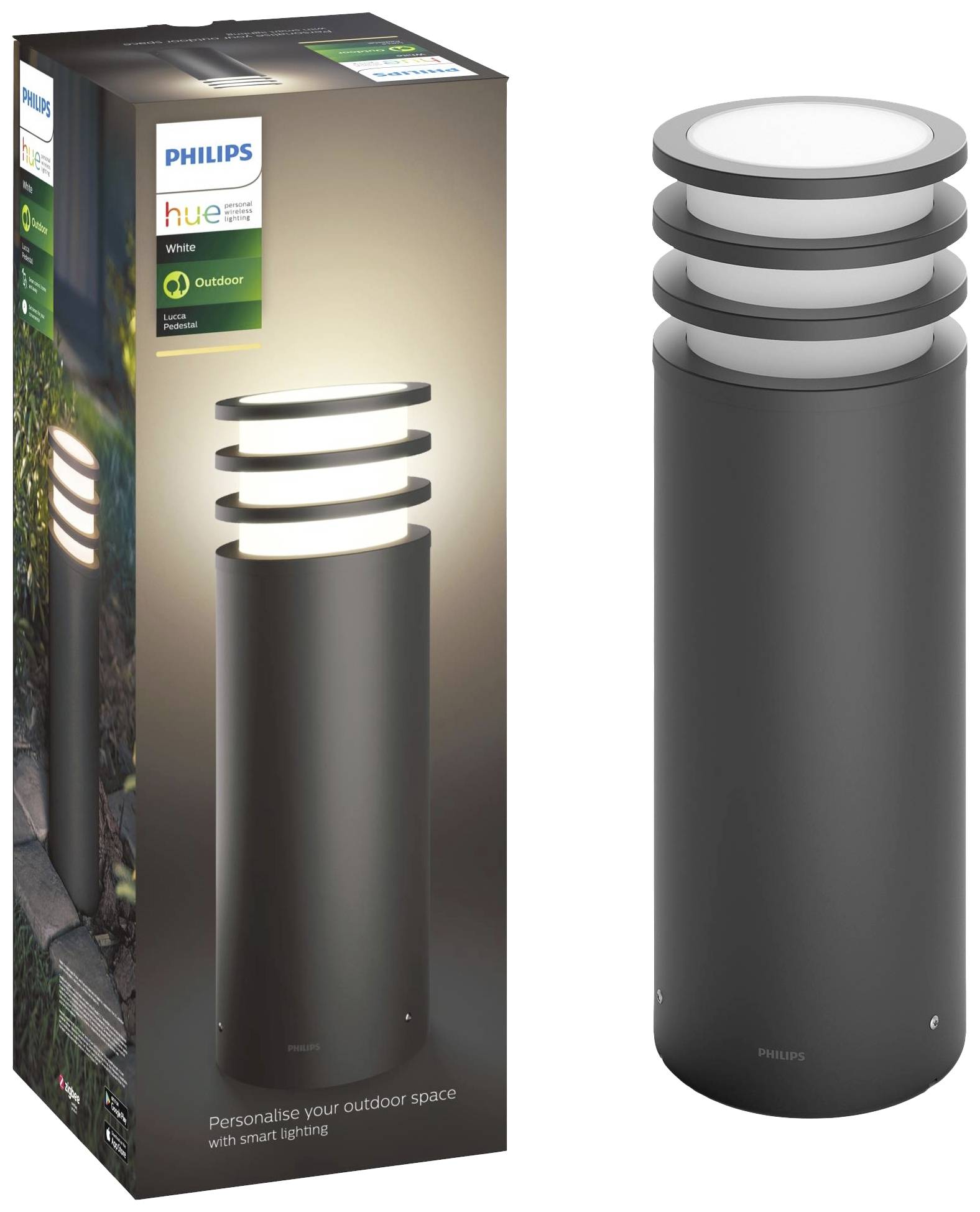 Philips Hue Außenstandleuchte 1740293P0 Lucca E27 9.5 W Warmweiß