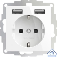 2USB 2U-449276 Unterputz-Steckdose VDE, mit USB, erhöhter Berührungsschutz IP20 Reinweiß, Glanzeffekt 2USB 2U-449276 Unterputz-Steckdose VDE, mit USB, erhöhter Berührungsschutz IP20 Reinweiß, Glanzeffekt
