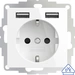2USB 2U-449276 Unterputz-Steckdose VDE, mit USB, erhöhter Berührungsschutz IP20 Reinweiß, Glanzeffekt 2USB 2U-449276 Unterputz-Steckdose VDE, mit USB, erhöhter Berührungsschutz IP20 Reinweiß, Glanzeffekt