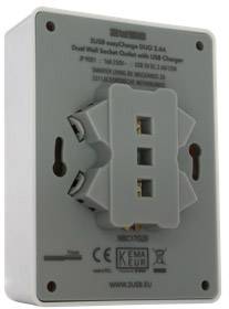 2USB 2U-449238 2fach Unterputz-Steckdose mit USB IP20 Weiß