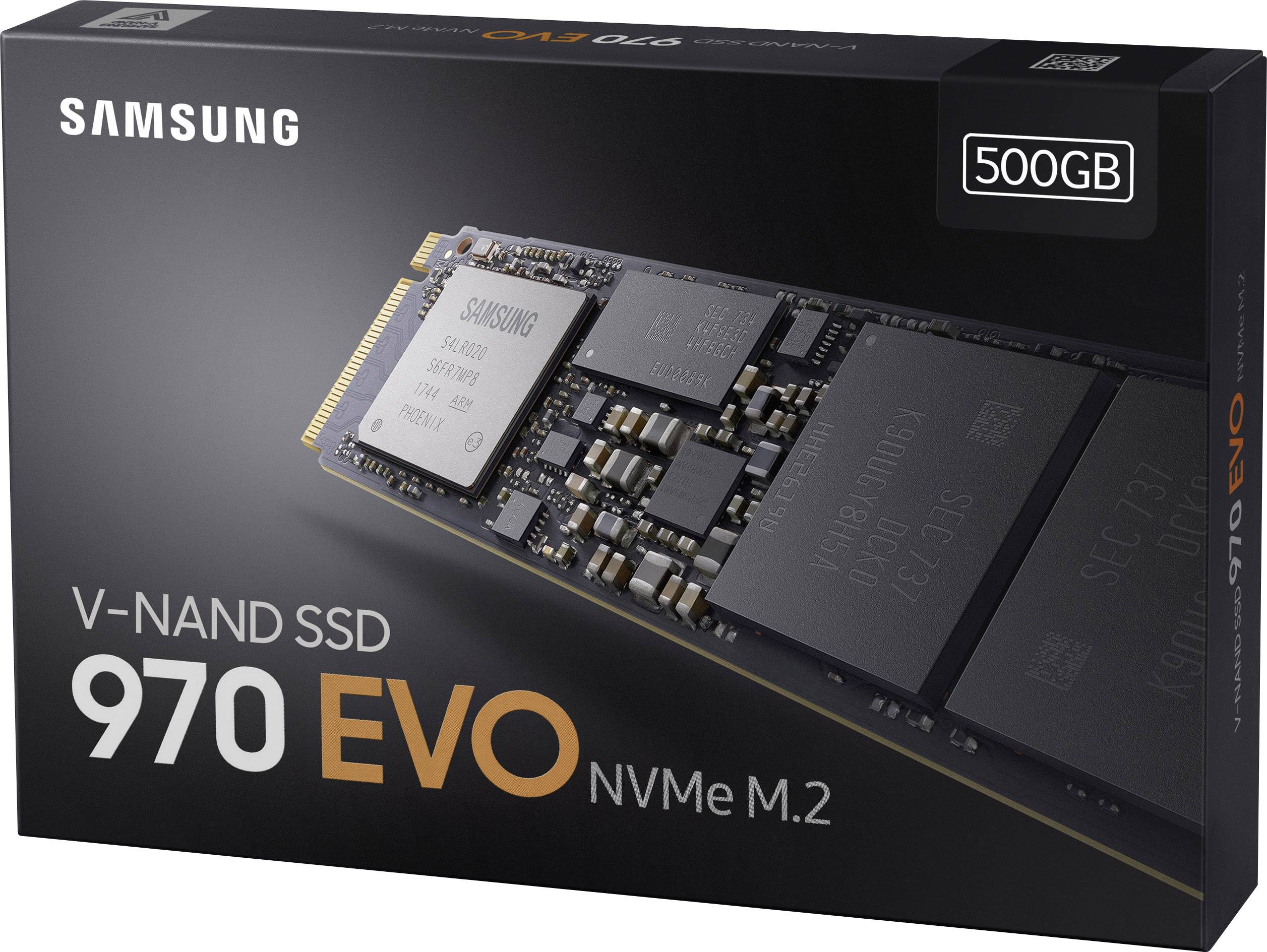 Samsung 970 EVO 500GB Interne M.2 PCIe NVMe SSD 2280 M.2 NVMe PCIe 3.0 x4 MZ-V7E500BW