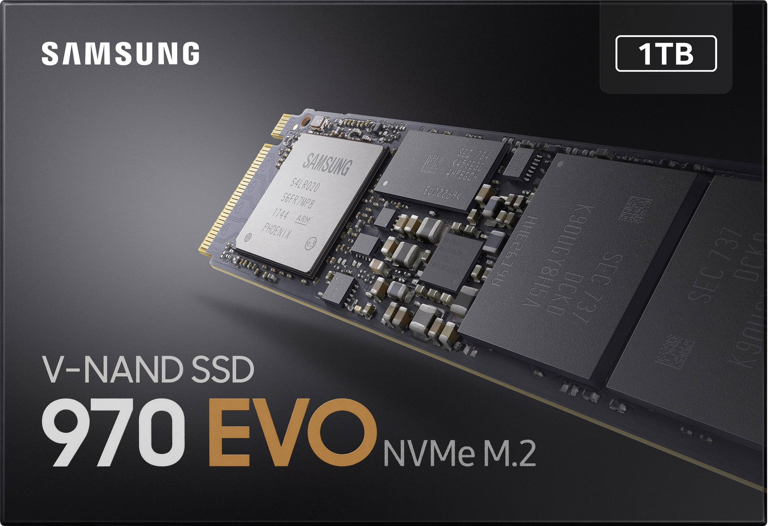 Samsung 970 EVO 1TB Interne M.2 PCIe NVMe SSD 2280 M.2 NVMe PCIe 3.0 x4 Retail MZ-V7E1T0BW