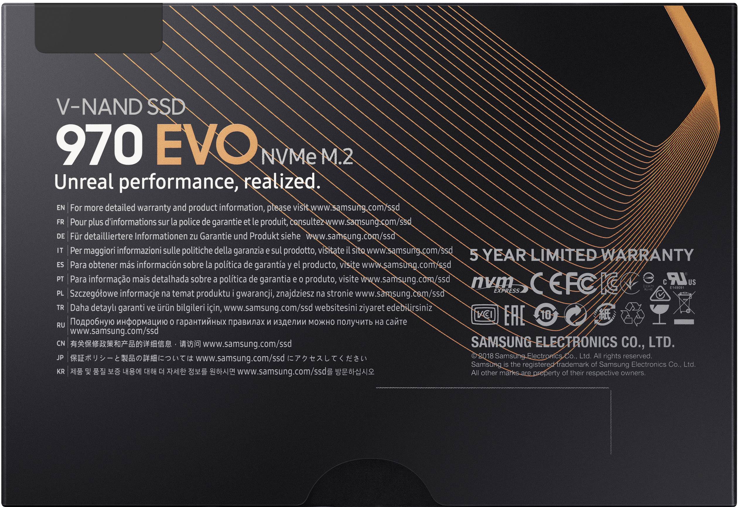 Samsung 970 EVO 1TB Interne M.2 PCIe NVMe SSD 2280 M.2 NVMe PCIe 3.0 x4 Retail MZ-V7E1T0BW