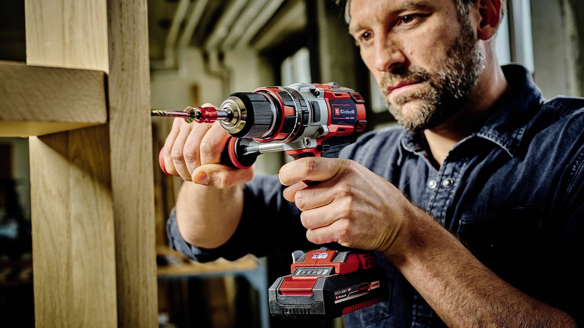 Einhell Professional TE-CD 18 Li-i BL (2x2,0Ah) 2-Gang-Akku-Schlagbohrschrauber inkl. 2. Akku