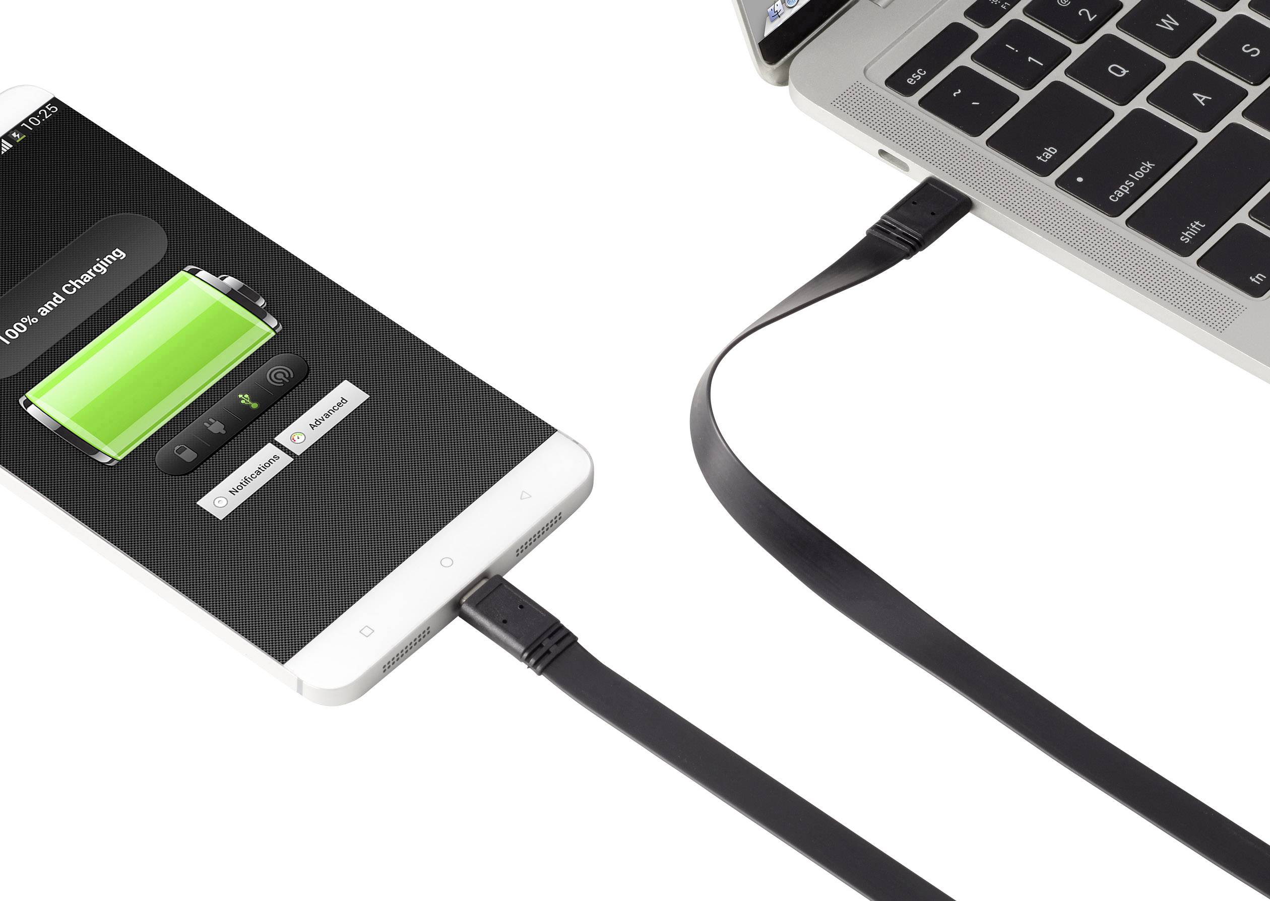 Renkforce USB-Kabel USB 3.2 Gen1 (USB 3.0 / USB 3.1 Gen1) USB-C® Stecker, USB-C® Stecker 0.50m Schwarz hochflexibel RF-3385680