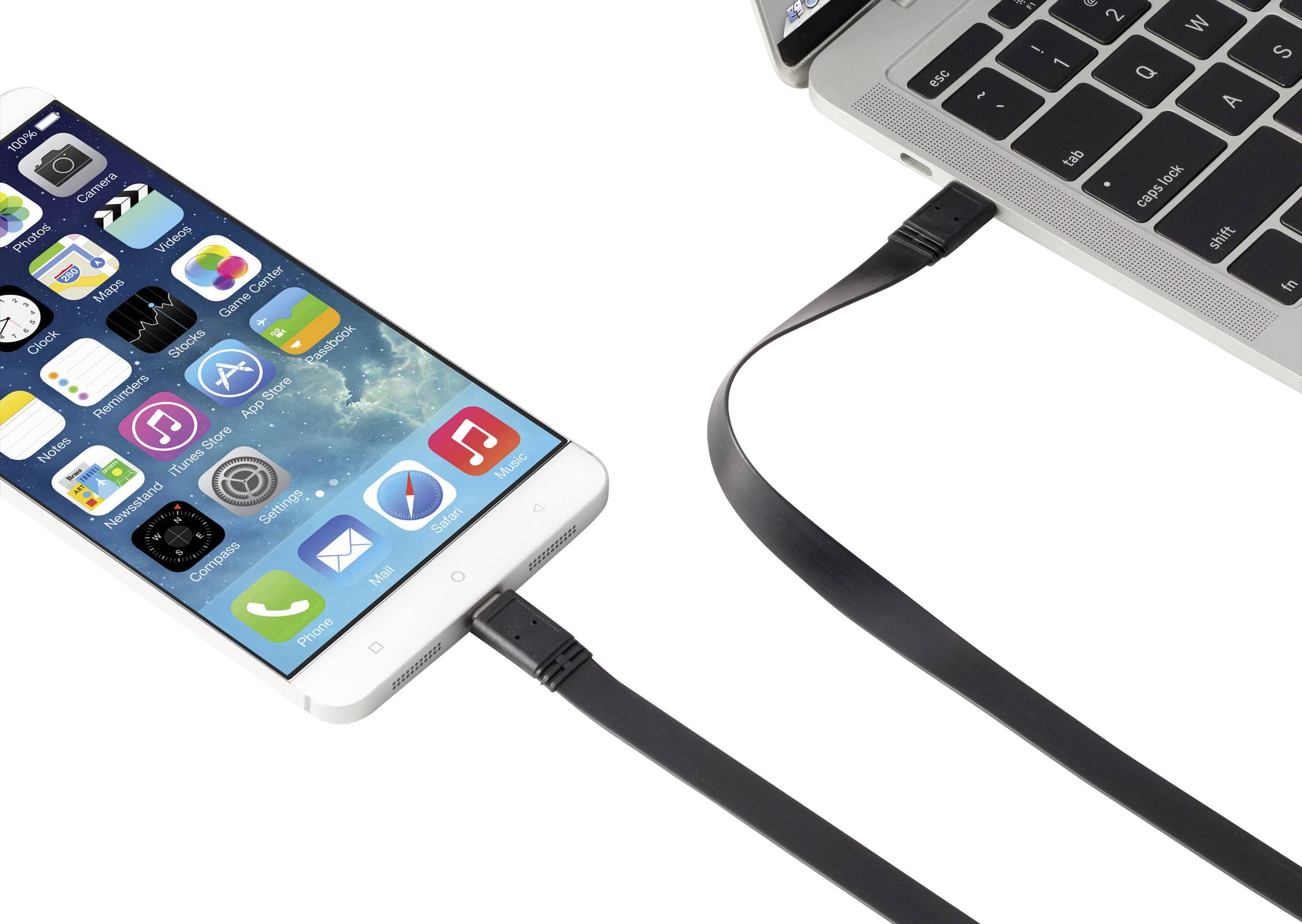 Renkforce USB-Kabel USB 3.2 Gen1 (USB 3.0 / USB 3.1 Gen1) USB-C® Stecker, USB-C® Stecker 0.50m Schwarz hochflexibel RF-3385680