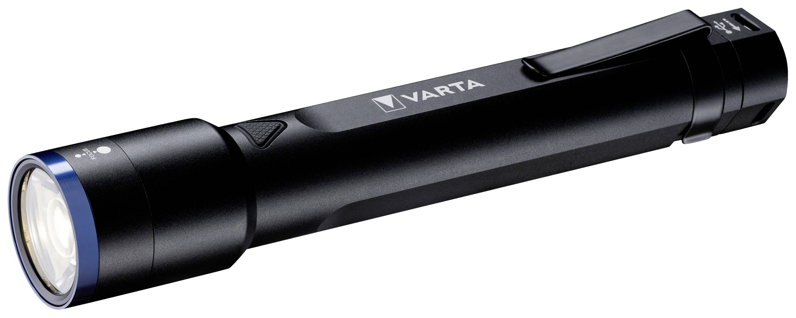 Varta Night Cutter F30R LED Taschenlampe mit Gürtelclip, mit USB-Schnittstelle, verstellbar akkubetrieben 700 lm 24 h 515 g