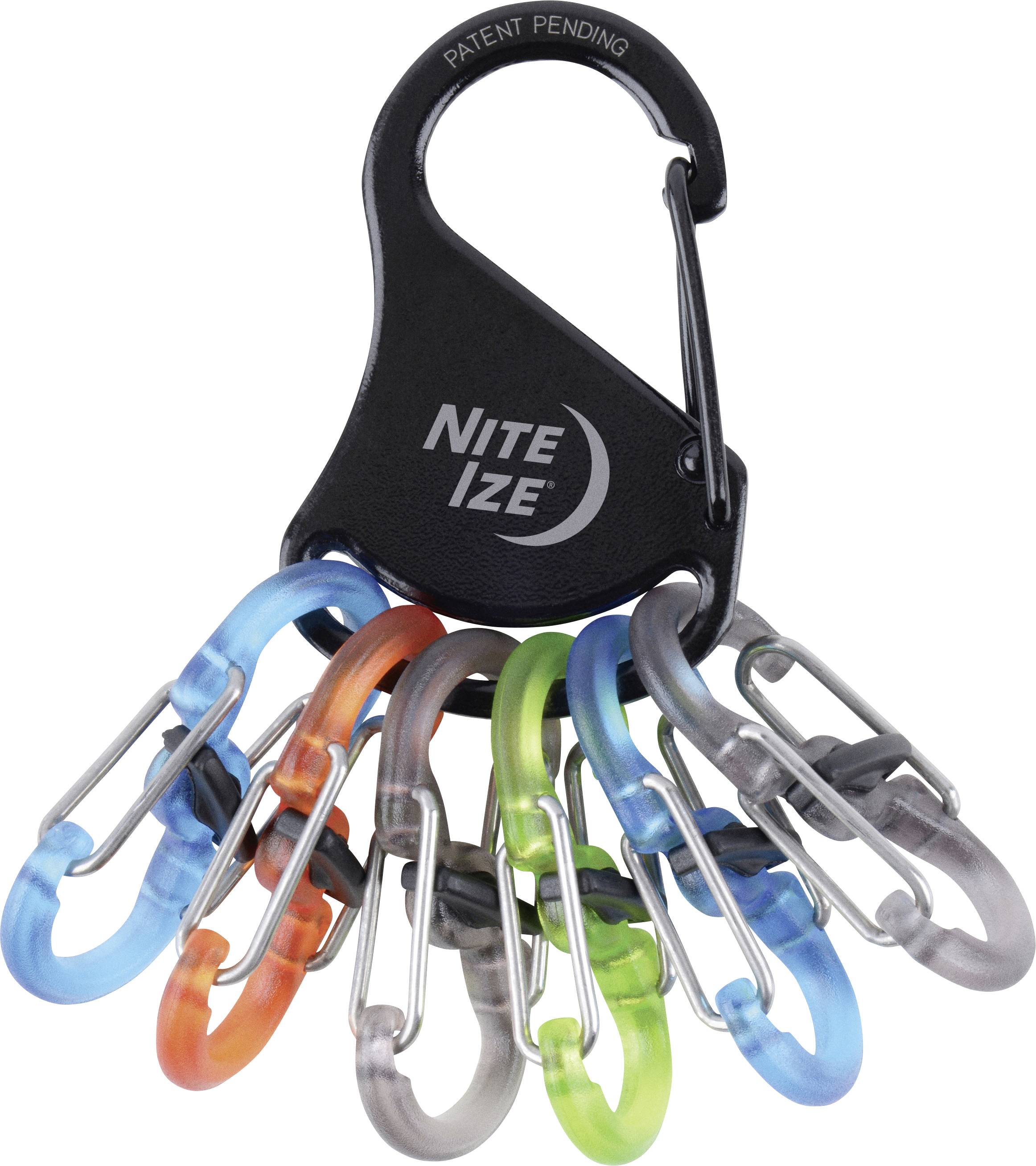 NITE Ize Schlüssel-Karabiner KLKP-01-R3 Schwarz, Türkis, Orange, Grau, Grün 1 St.