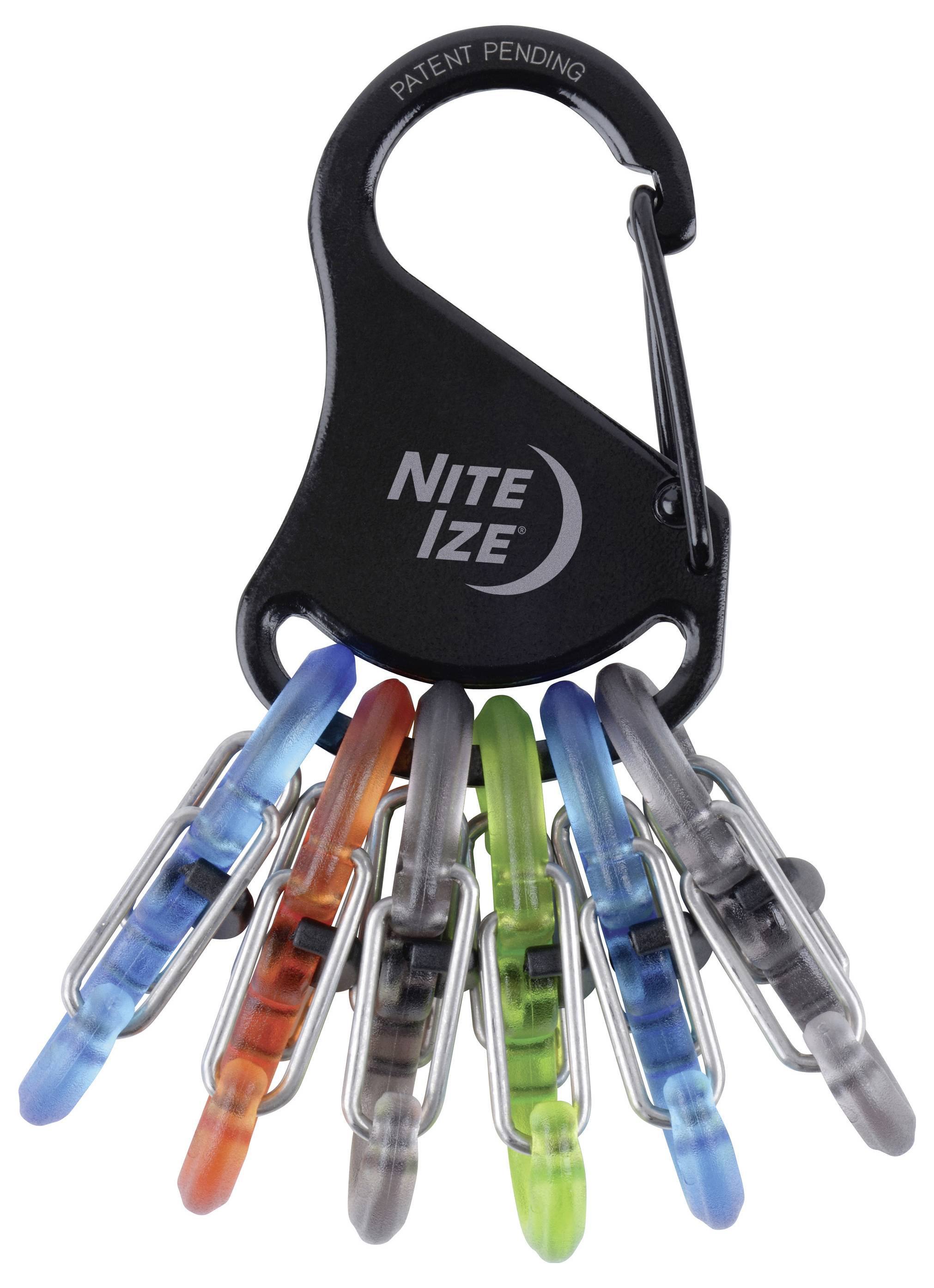 NITE Ize Schlüssel-Karabiner KLKP-01-R3 Schwarz, Türkis, Orange, Grau, Grün 1St.