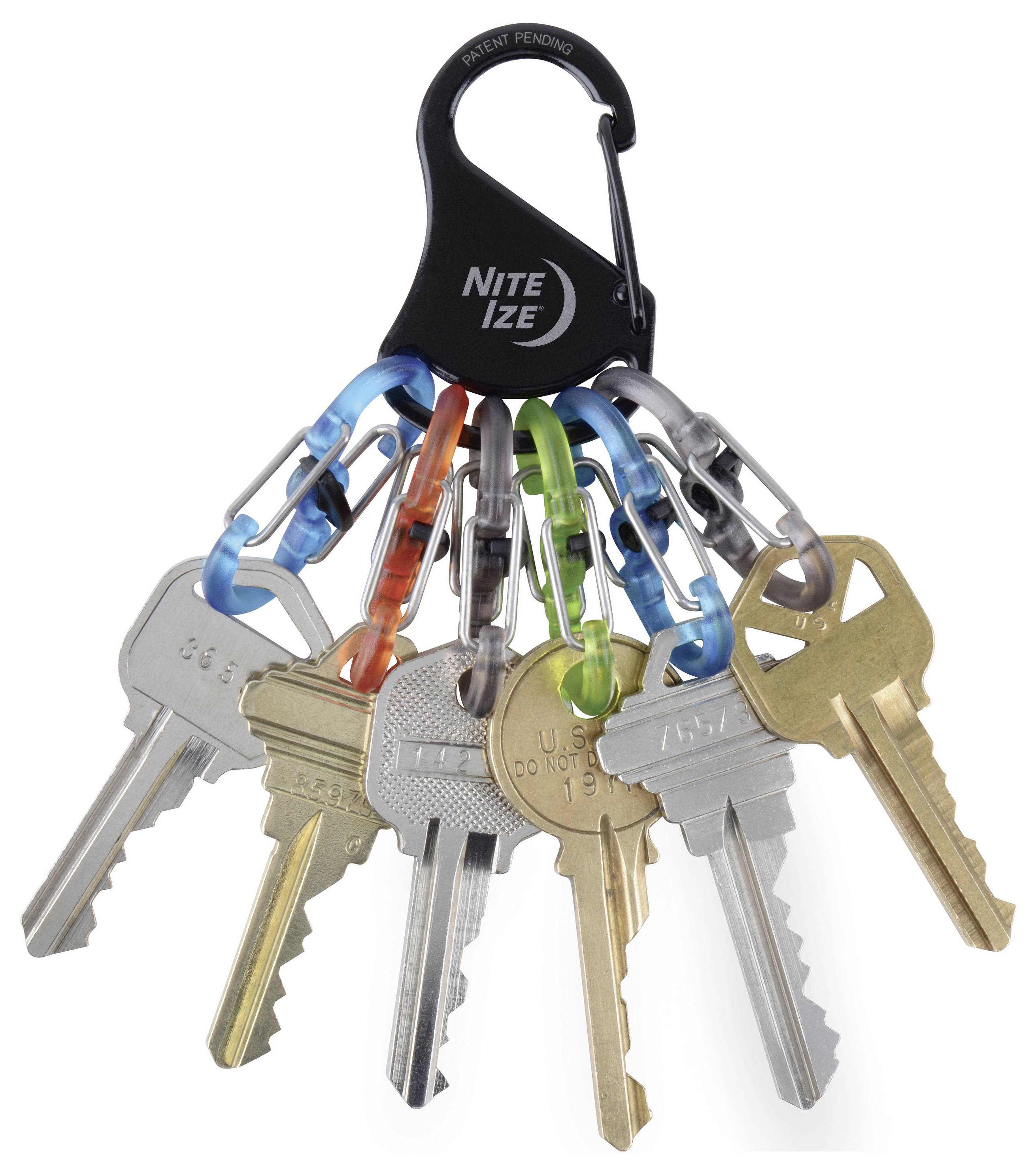 NITE Ize Schlüssel-Karabiner KLKP-01-R3 Schwarz, Türkis, Orange, Grau, Grün 1St.