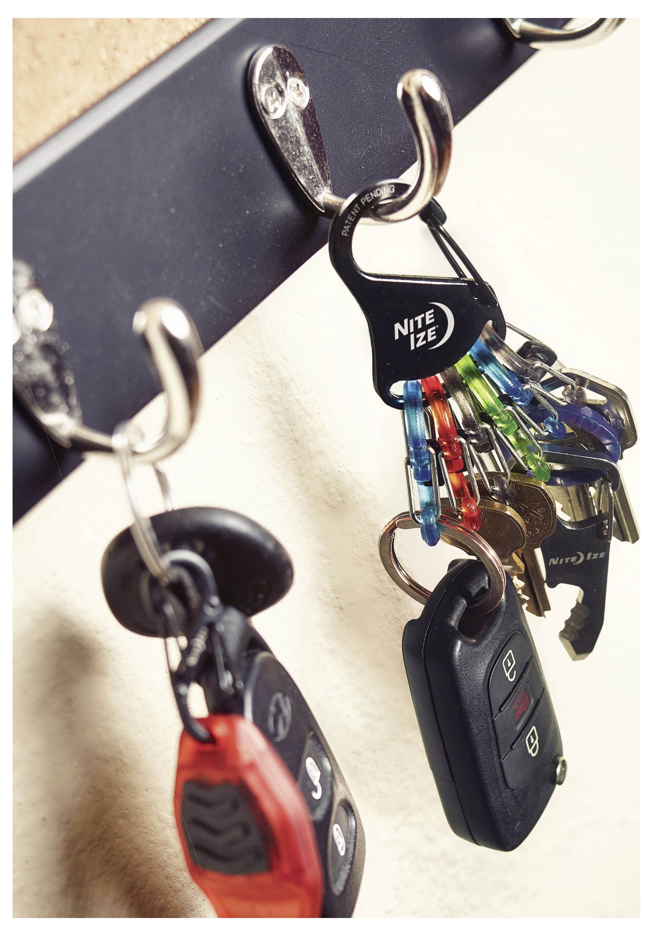 NITE Ize Schlüssel-Karabiner KLKP-01-R3 Schwarz, Türkis, Orange, Grau, Grün 1St.