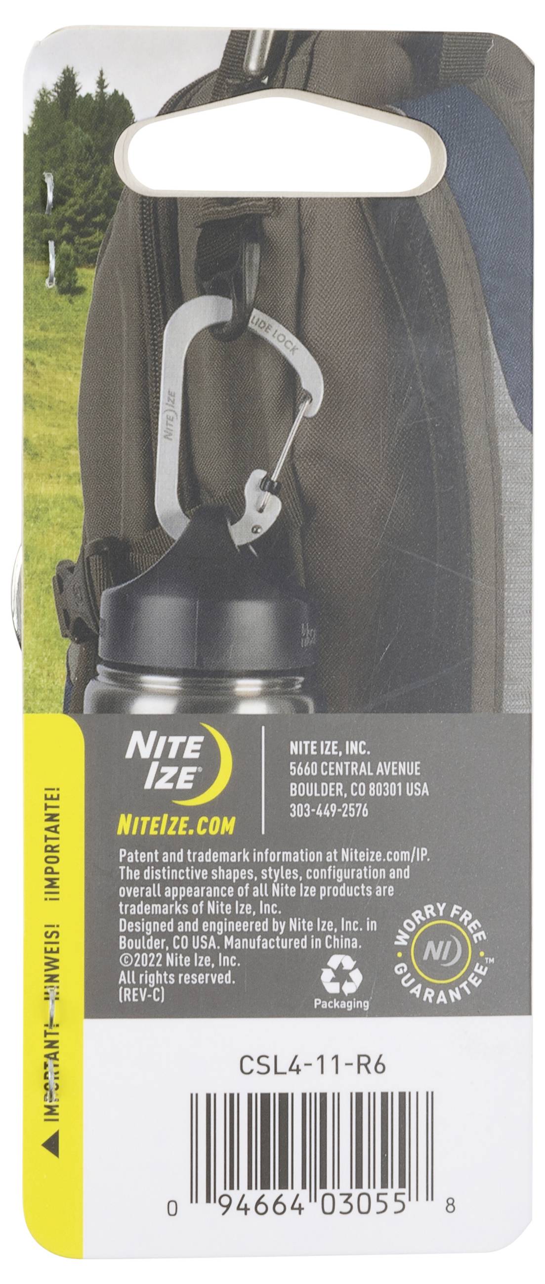 NITE Ize CSL4-11-R6 Karabiner SlideLock, Gr. 4 52mm x 78.5mm x 3mm 1St.